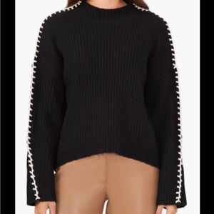 Halogen Black Sweater with White Detailing‎